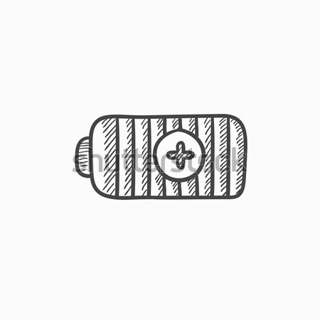 Fully charged battery sketch icon. Stock photo © RAStudio