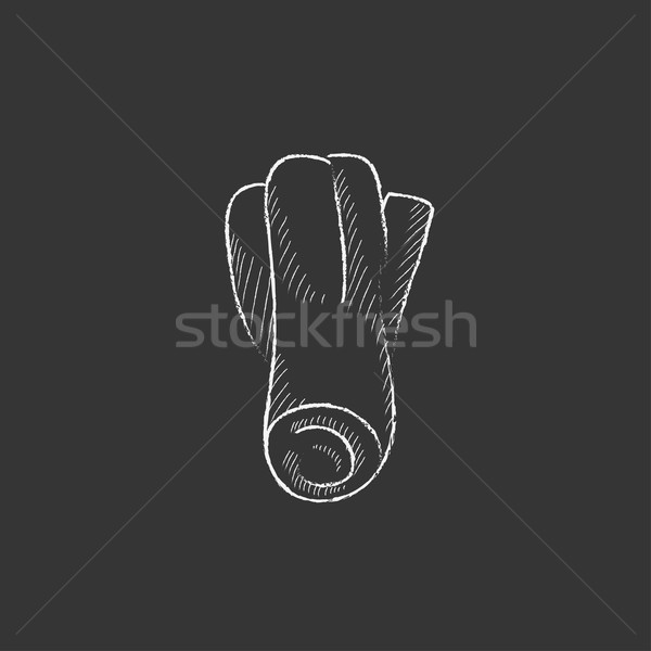 Lauch gezeichnet Kreide Symbol Hand gezeichnet Vektor Stock foto © RAStudio