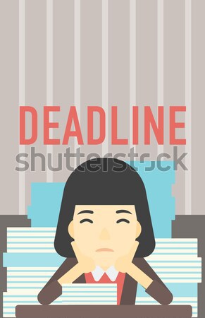 Stock photo: Woman having problem with deadline.