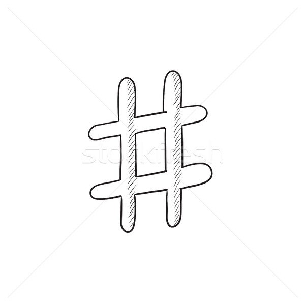 Hashtag symbol sketch icon. Stock photo © RAStudio