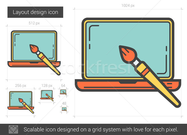 Layout design ligne icône vecteur isolé [[stock_photo]] © RAStudio