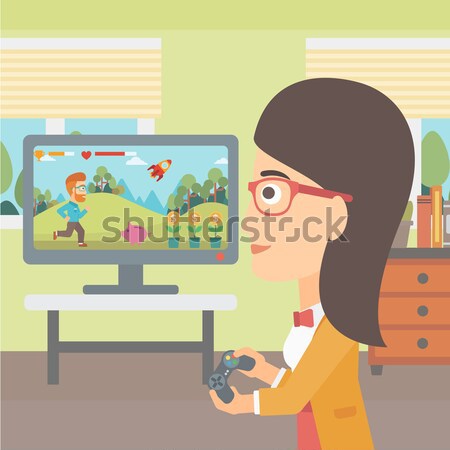 Man playing video game. Stock photo © RAStudio