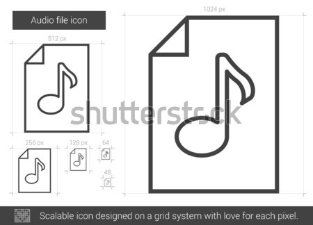 Zdjęcia stock: Audio · pliku · line · ikona · wektora · odizolowany