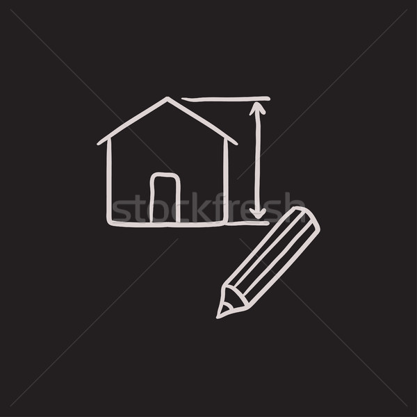 House design sketch icon. Stock photo © RAStudio