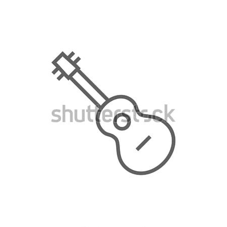 [[stock_photo]]: Guitare · acoustique · croquis · icône · vecteur · isolé · dessinés · à · la · main