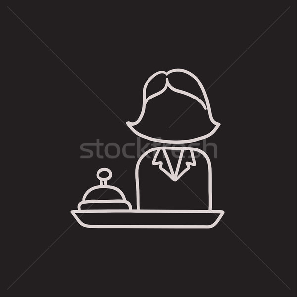 Femminile receptionist sketch icona vettore isolato Foto d'archivio © RAStudio