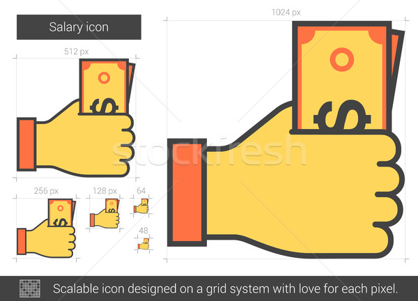 Foto d'archivio: Stipendio · line · icona · vettore · isolato · bianco