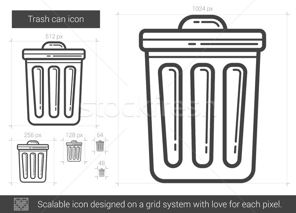 Trash can line icon. Stock photo © RAStudio
