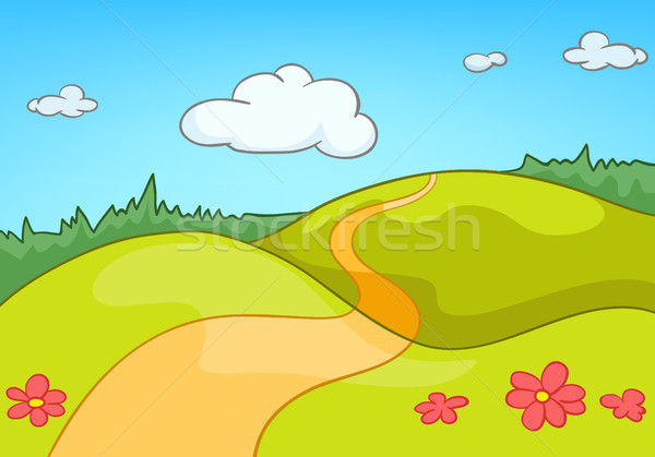 Cartoon background of countryside summer landscape Stock photo © RAStudio