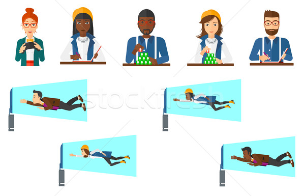 Vector set of business character and people gaming Stock photo © RAStudio