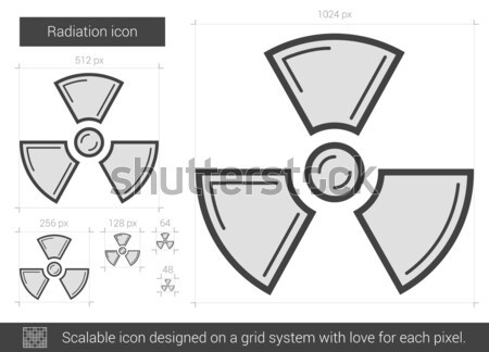 Foto d'archivio: Radiazione · line · icona · vettore · isolato · bianco