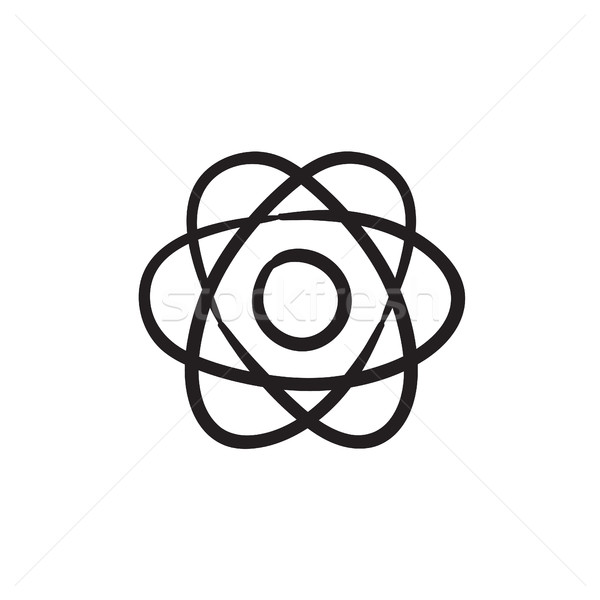 Atom kroki ikon vektör yalıtılmış Stok fotoğraf © RAStudio