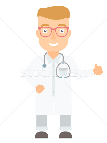 Doctor giving thumbs up vector illustration. Stock photo © RAStudio