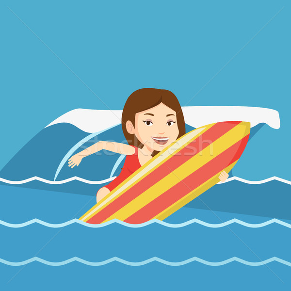 Happy surfer in action on a surf board. Stock photo © RAStudio