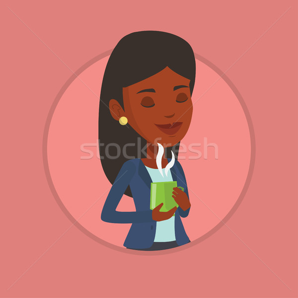 Woman enjoying cup of coffee vector illustration Stock photo © RAStudio