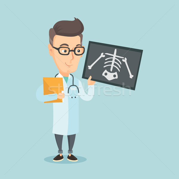 Doctor examining radiograph vector illustration. Stock photo © RAStudio