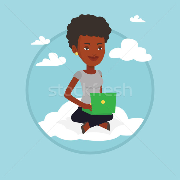 Woman using cloud computing technology. Stock photo © RAStudio