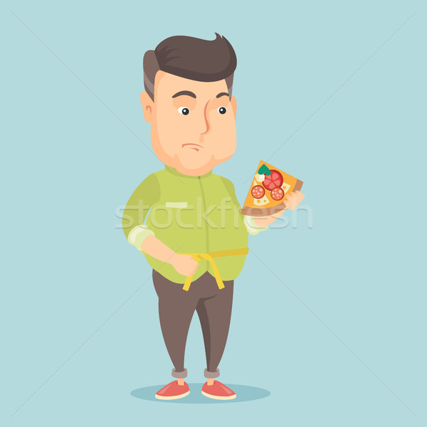 Man measuring waist vector illustration. Stock photo © RAStudio