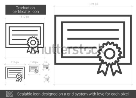 Сток-фото: окончания · сертификата · линия · икона · вектора · изолированный