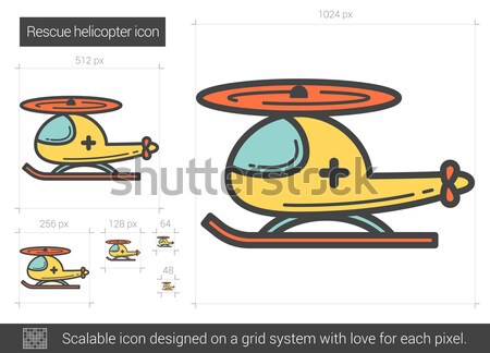 Redding helikopter lijn icon vector geïsoleerd Stockfoto © RAStudio
