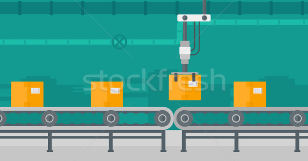 Robotic packaging conveyor belt. Stock photo © RAStudio