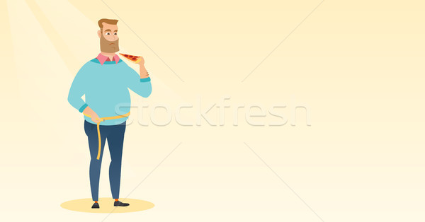 Férfi mér derék kövér kaukázusi szelet Stock fotó © RAStudio