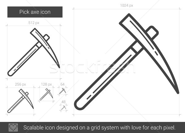 Pick axe line icon. Stock photo © RAStudio