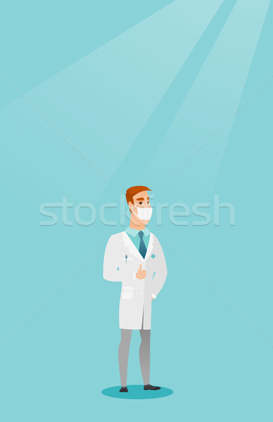 Doctor giving thumb up vector illustration. Stock photo © RAStudio