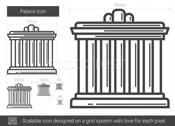 ストックフォト: 宮殿 · 行 · アイコン · ベクトル · 孤立した · 白
