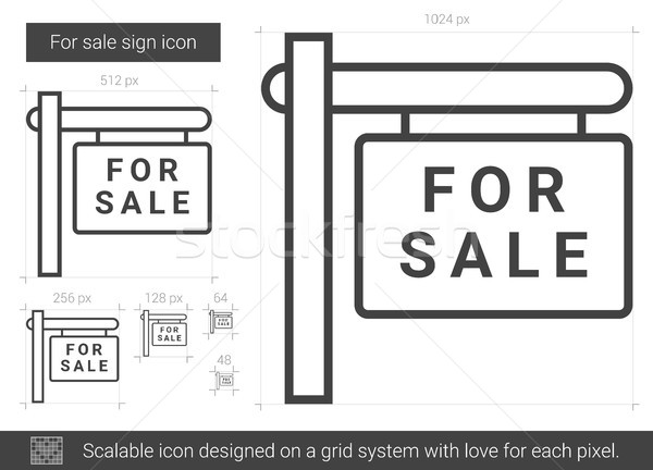 продажи знак линия икона вектора изолированный Сток-фото © RAStudio