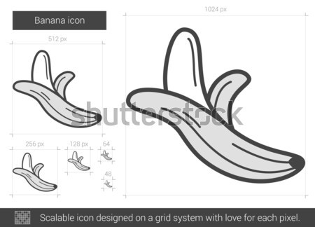 Plátano línea icono vector aislado blanco Foto stock © RAStudio