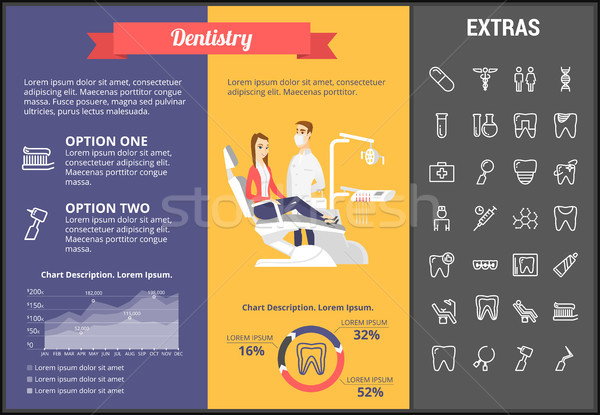 Dentisterie modèle icônes personnalisable Photo stock © RAStudio