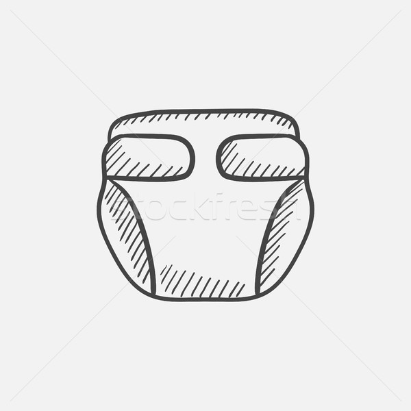 Baby diaper sketch icon. Stock photo © RAStudio