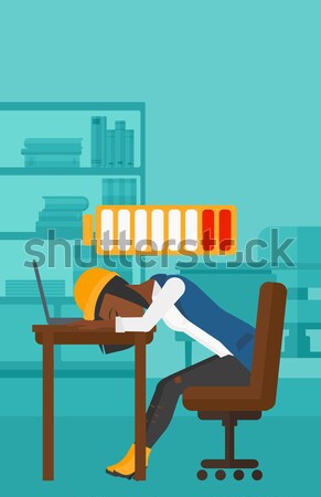 Woman sleeping on workplace. Stock photo © RAStudio