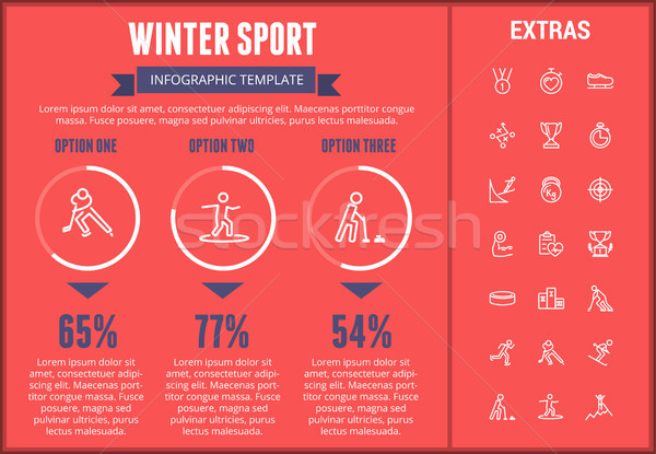 Sports d'hiver modèle icônes personnalisable [[stock_photo]] © RAStudio