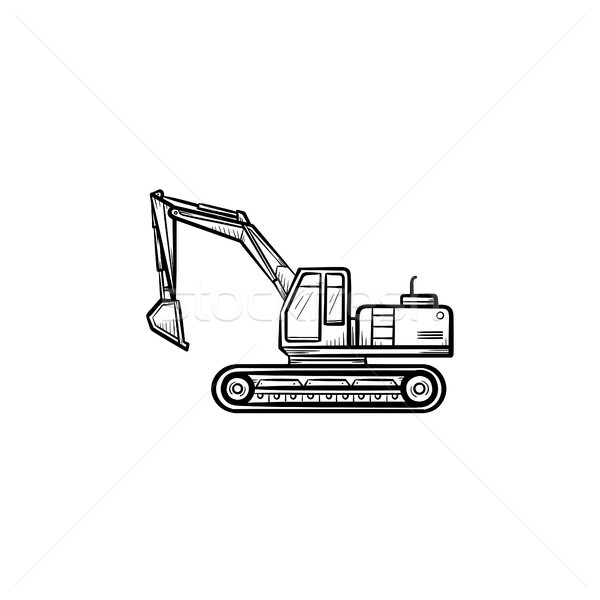 Excavator hand drawn sketch icon. Stock photo © RAStudio