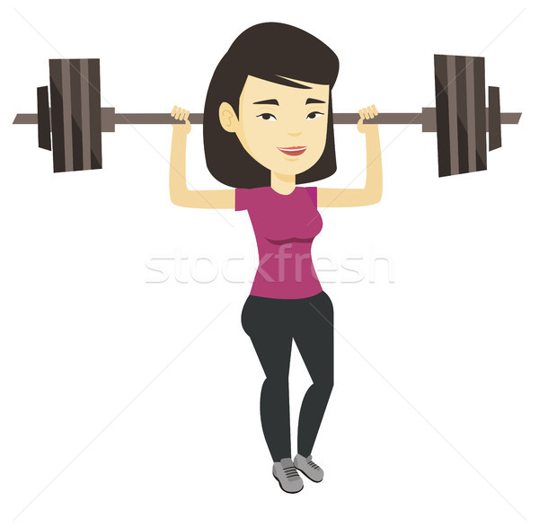 Woman lifting barbell vector illustration. Stock photo © RAStudio