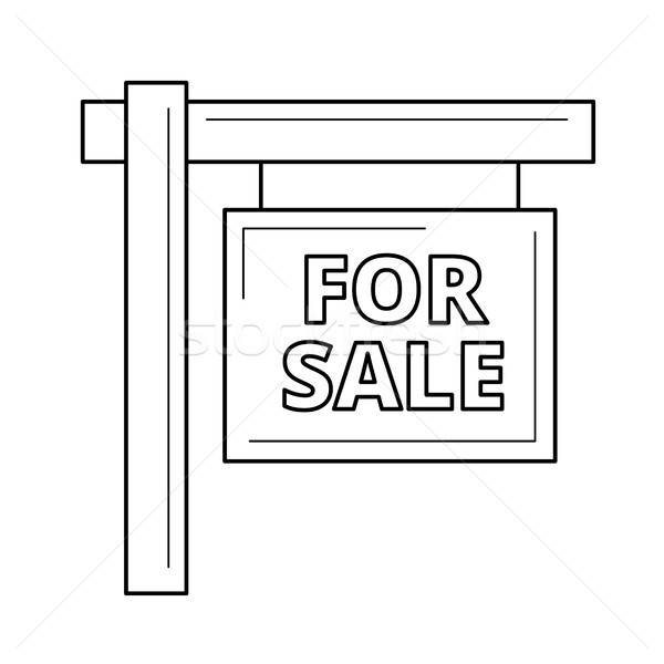 продажи знак линия икона изолированный белый Сток-фото © RAStudio