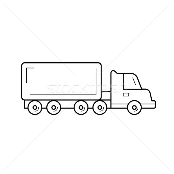 貨物 卡車 線 圖標 向量 孤立 商業照片 © RAStudio