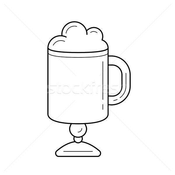 Stock photo: Coffee latte vector line icon.