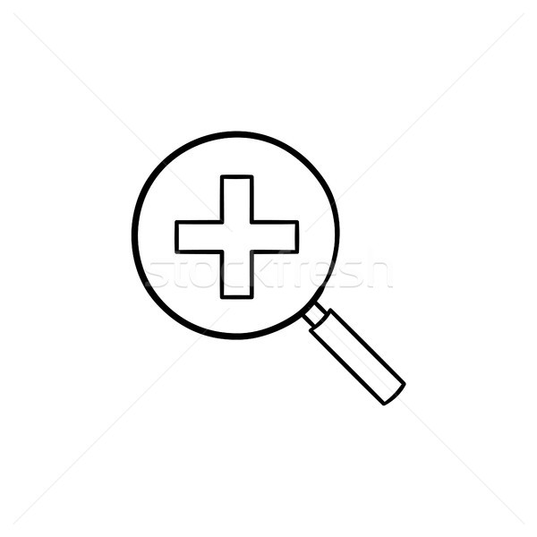 Magnifying glass with positive plus sign inside. Stock photo © RAStudio