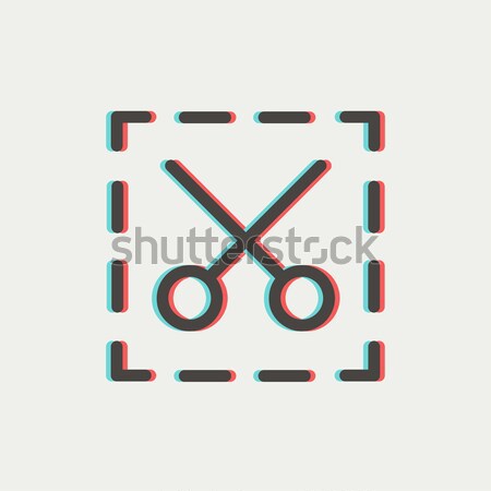 Scissors with cut lines thin line icon Stock photo © RAStudio