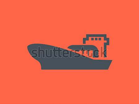 Vracht containerschip dun lijn icon web Stockfoto © RAStudio