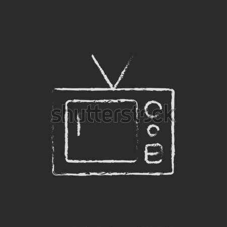 Retro television drawn in chalk Stock photo © RAStudio