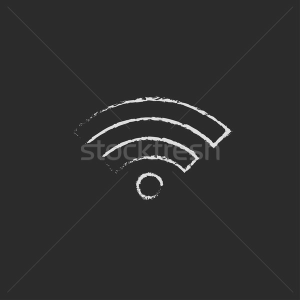 Wifi icona gesso lavagna Foto d'archivio © RAStudio