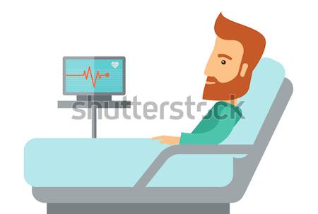 Patient in hospital bed being monitored Stock photo © RAStudio