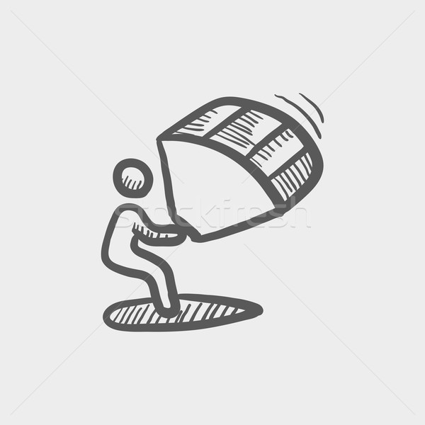 Kite surfing sketch icon  Stock photo © RAStudio