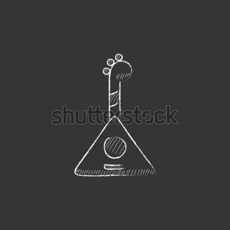 Balalaika icon drawn in chalk. Stock photo © RAStudio