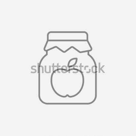 Apple jam jar line icon. Stock photo © RAStudio