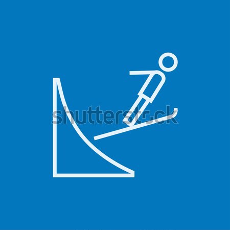 Ski jumping line icon. Stock photo © RAStudio